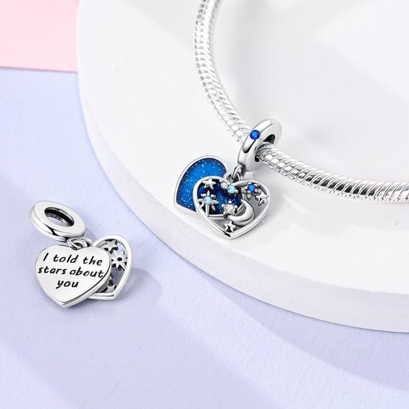 Hapour Store 925 Sterling Silver Charms for Bracelets Necklace European Jewelry Pendant Beads Charm for Women Mom - Image 2